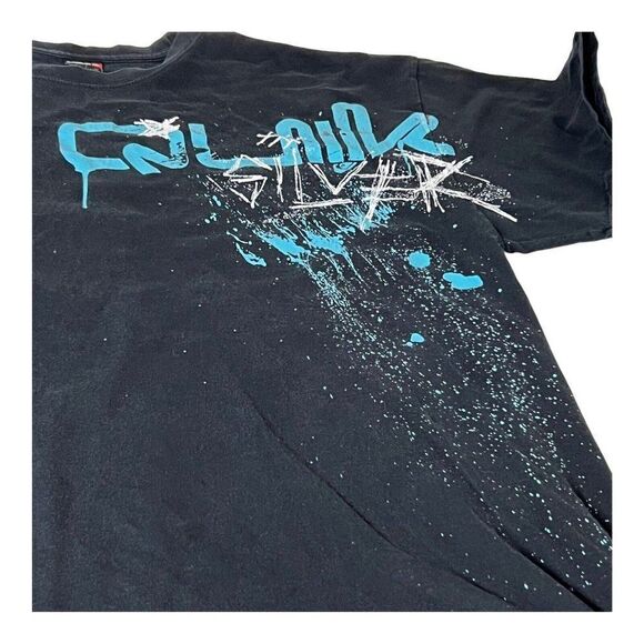 Vtg Quicksilver Men's Black Short Sleeve Graphic T Shirt Size XXL Color Splash - Picture 1 of 7